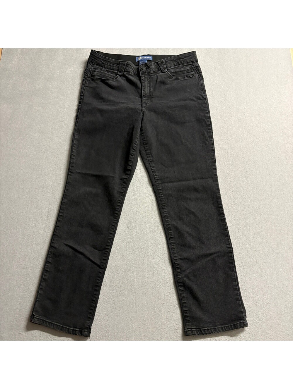 Democracy Ab Solution Jeans Womens 14 Black Denim Straight Leg Stretch